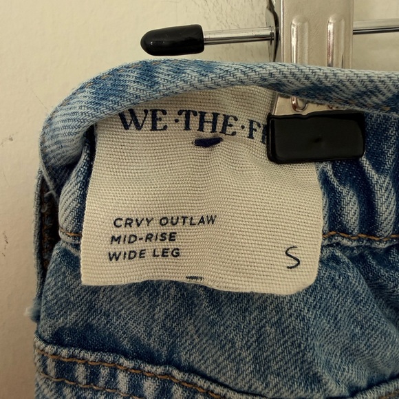 NWT Free People We the Free CRVY Outlaw Wide-Leg Jeans - drizzle blue - medium - Picture 6 of 7